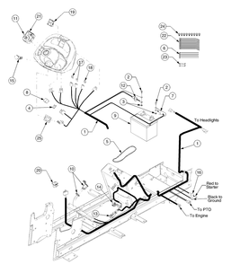 Battery, Electrical Components And Switches Diagram and Parts List for GT2544 K015-Before-13A2D7L710 Cub Cadet Lawn Tractor